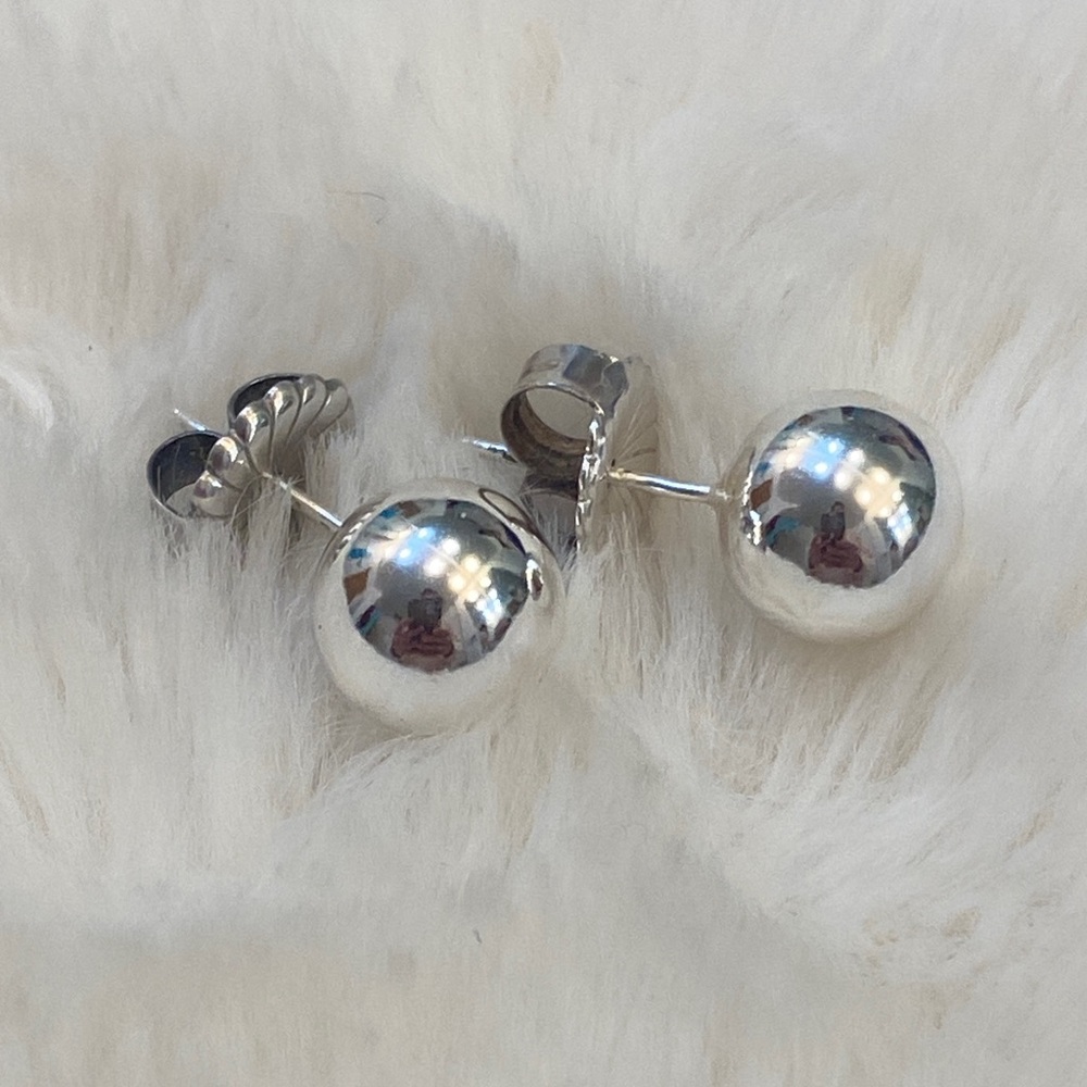 Silver Ball Earrings